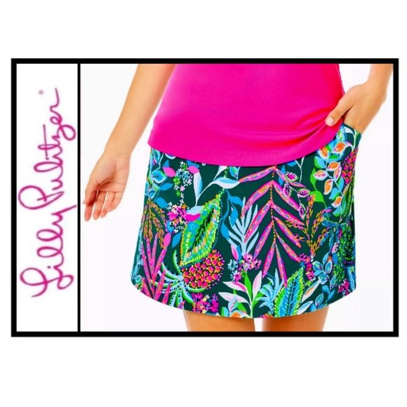 Jupe EUC Lilly Pulitzer Monica FLEURS BLEUES AQUA taille 14 luxueuse